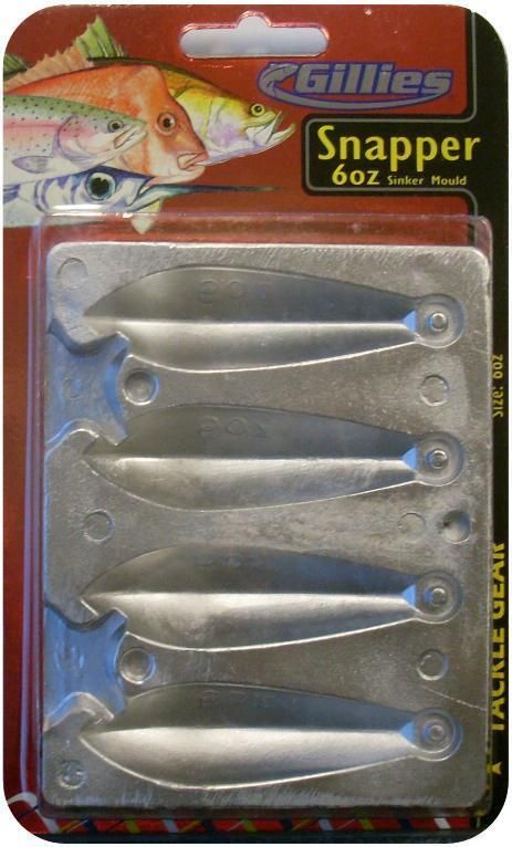 Gillies 6oz Snapper Sinker Mould - Makes 4 Snapper Sinkers at a Time
