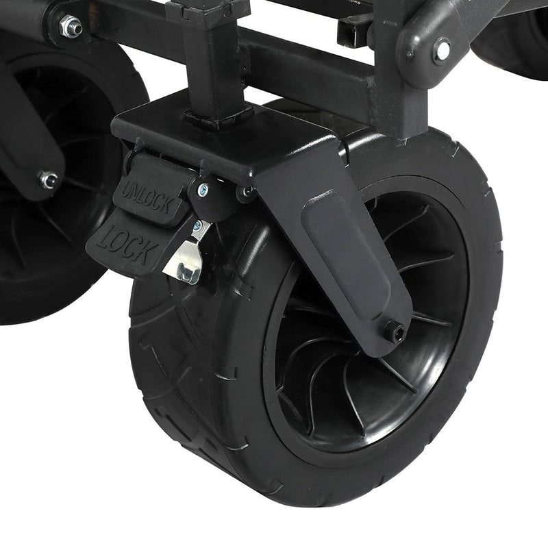 Lambu Garden Camping Trolley Outdoor Garden Wagon Cart Folding Widen Picnic Black