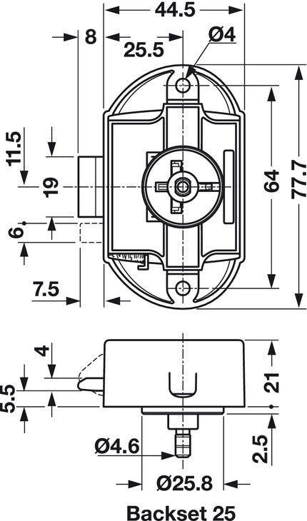 Large Push Button Catch - Matte Nickel