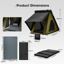 San Hima Kalbarri Lite Gen 2 Rooftop Tent Olive+250W Solar Panel+Ladder&Rack