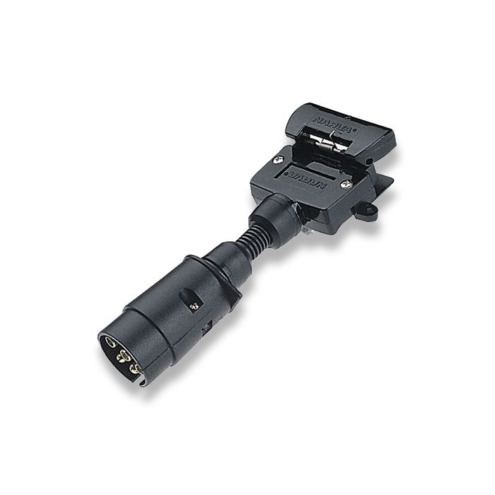 Narva 82235BL 7 Pin Large Round Socket on Car to 7 Pin Flat Plug on Trailer