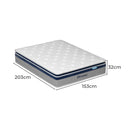 DreamZ Spring Mattress Pillow Top 7 Zone Pocket Spring Memory Foam 32cm Queen