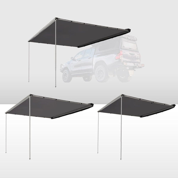 San Hima Car Side Awning Pull-out Telescoping Poles Waterproof Car