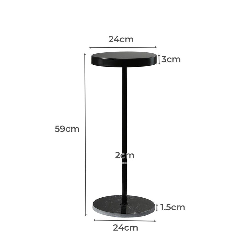 Levede Side Table Tea Coffee Desk Round Marble Base Bedside Sofa Small Minimal