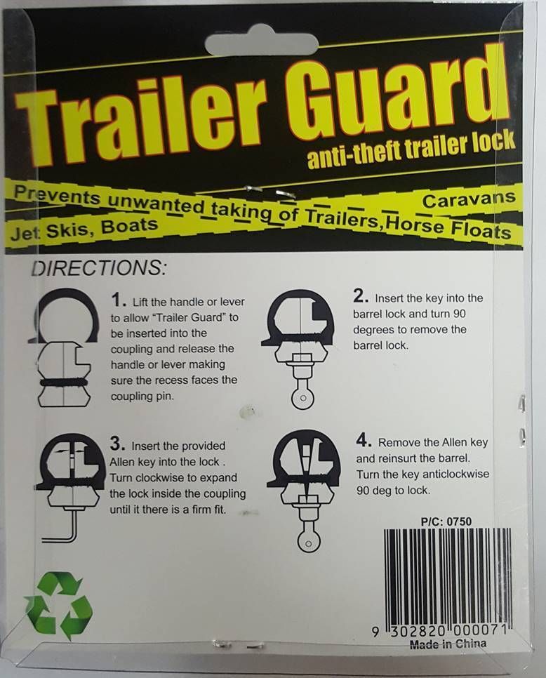 Coupling Lock Trailer Guard Cop
