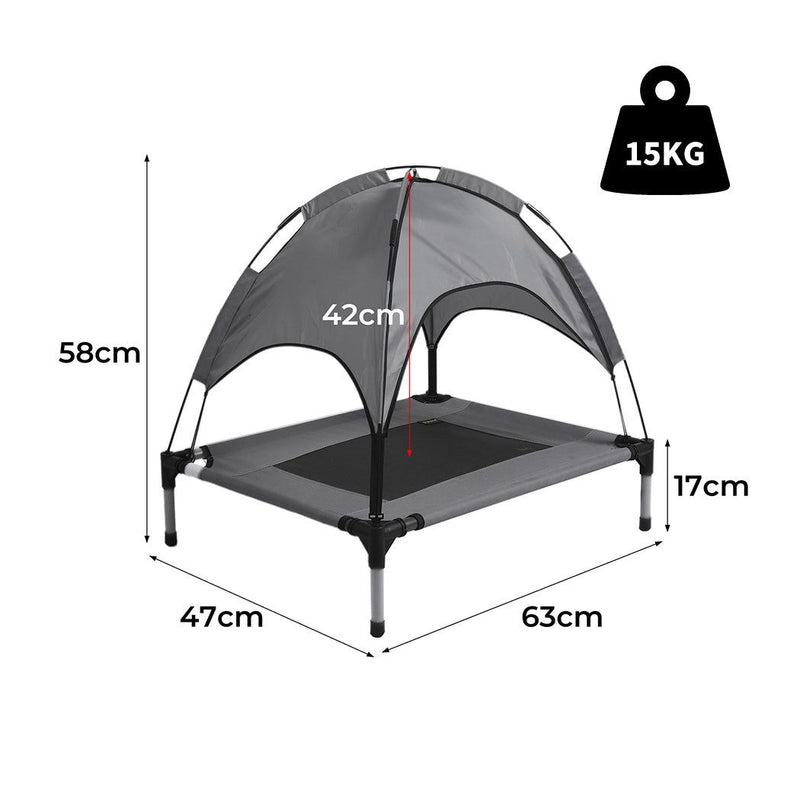 Pawz Pet Trampoline Bed Dog Cat Elevated Hammock With Canopy Raised Heavy Duty S