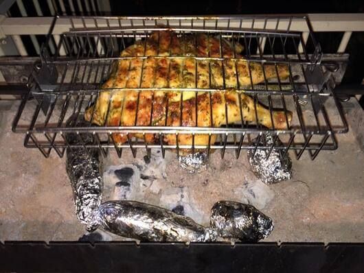 Auspit Spit Rotisserie Stainless Steel Adjustable Basket