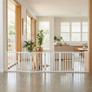 Pawz Wooden Pet Gate Dog Fence Safety Stair Barrier Security Door 6 Panels White