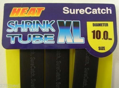 1 Packet of Black SureCatch Fishing Heat Shrink Tube - Wire Cable Sleeve Tubing