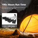 San Hima 4xLED Camping Lantern Light Rechargeable w/ Lithium Battery Amber White