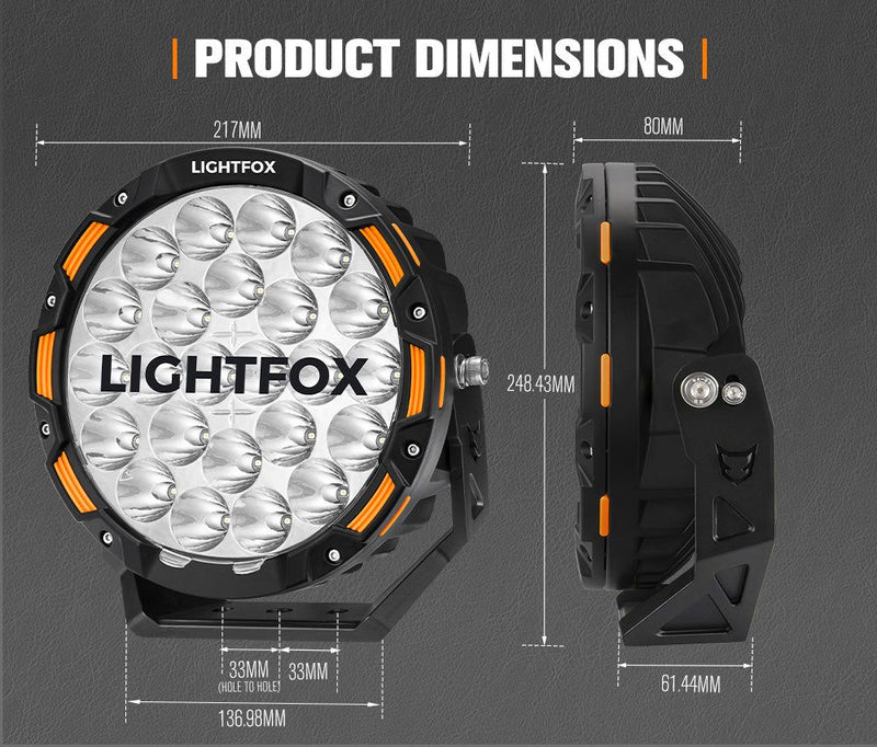 Iconic Series Pair 9inch Osram LED Driving Light 1Lux @1,150m 20,200Lumens