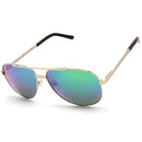 North Beach Fugu Silver/Green Mirror Unisex Polarised Sunglasses