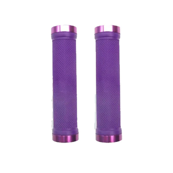 Trigram Lock-on Bike Grips Kraton Rubber 130mm with 2 side lock rings Purple