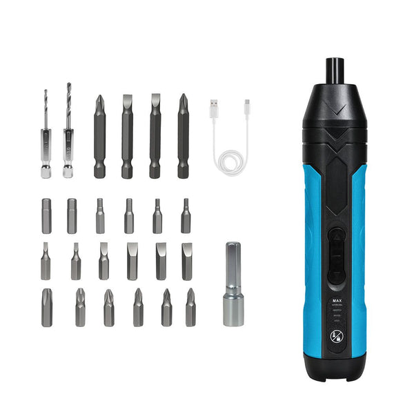Traderight 26 Pcs Cordless Screwdriver SetRechargeable 1500mAh Battery 300RPM