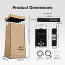 SAN HIMA Camping Shower Tent Awning Instant Fold-Out With 8L Gas Hot Water Heater