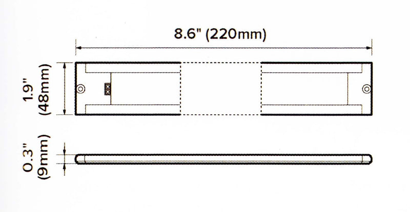 Dreamlighting 200mm Swipe Sensor Switch Cabinet Bar Light (Interior), DC12V, Cool White, White & Silver