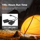 San Hima 2xLED Camping Lantern Light Rechargeable w/ Lithium Battery Amber White