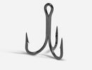 4 Pack of Size 1/0 VMC 8527CB Coastal Black Fishfighter Treble Hooks - 4x Strong