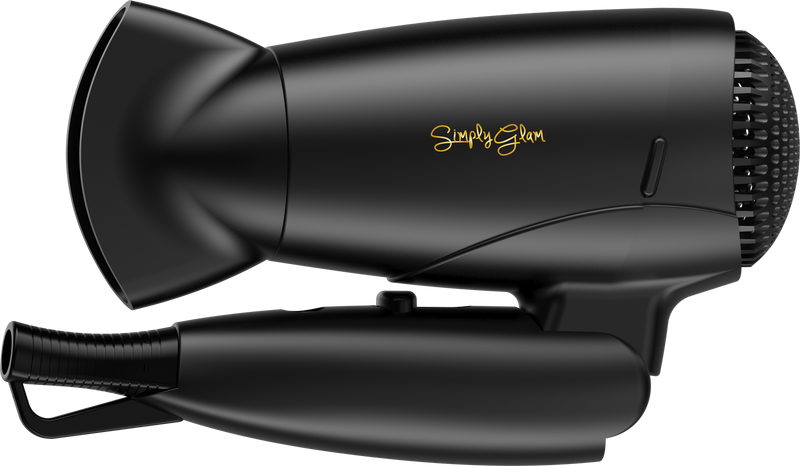 Simply Glam 12V Hair Dryer Black & Gold