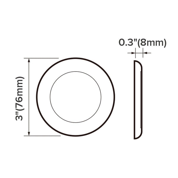 Dreamlighting Ultra Slim Opal Panel Light - 76mm/3" - Silver, DC12V, Cool White