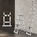 Traderight 3.4m Folding Multi Purpose Ladder 8 Step Extension Ladder Aluminium