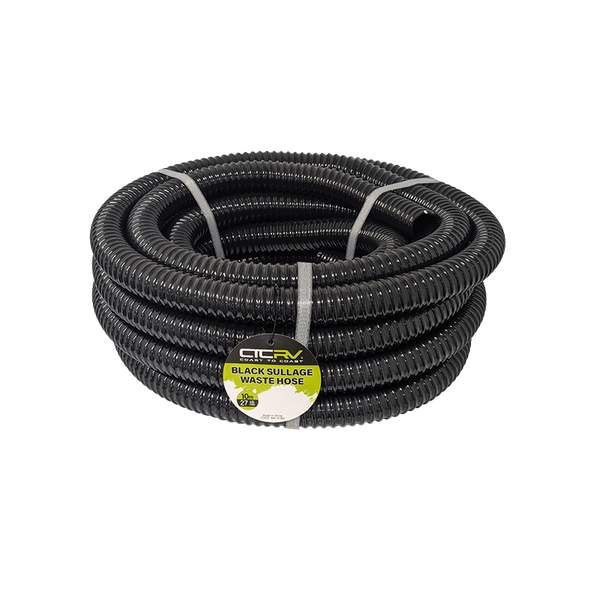 COAST RV Black Sullage Waste Hose - 10m Roll - 27mm I.D.