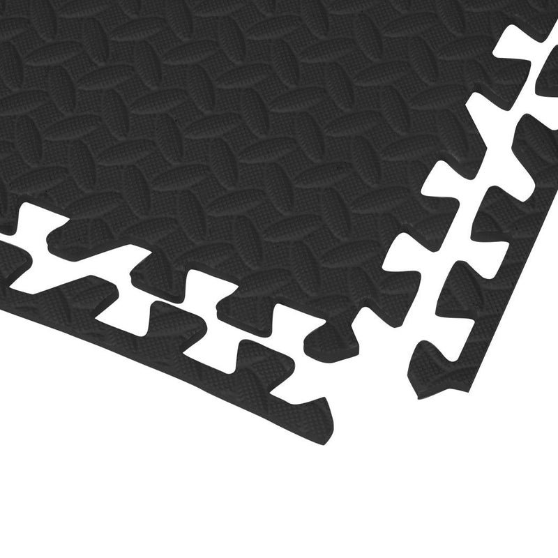 Bopeep EVA Foam Kids Play Mat Floor Kid Crawling Interlocking Home Black 60x60