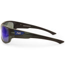 North Beach Quinn Crystal Black Stripe/Blue Mirror Polarised Unisex Sunglasses