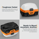 San Hima 4xLED Camping Lantern Light Rechargeable w/ Lithium Battery Amber White