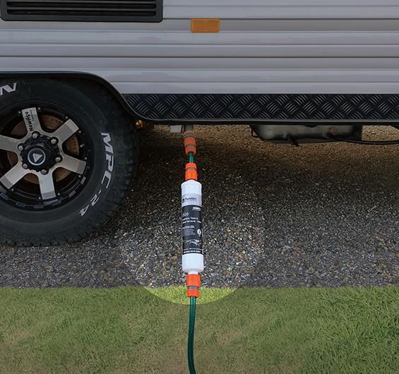 Puretec Caravan Inline Filter with Brass Hose Connectors, Capacity 7500 litres