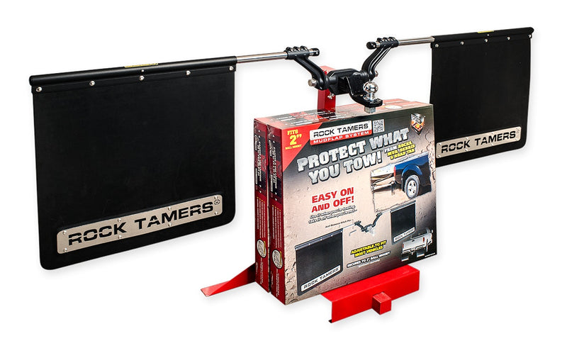 Rock Tamers 2” Hub Mudflap System Matte Black/Stainless Steel Trim Plates