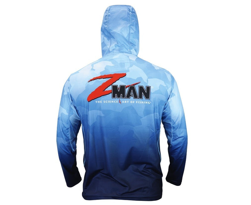 Zman Adults Hooded Long Sleeve Tournament Fishing Shirt - 50+ UV Protection