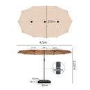 Centra Big Patio Umbrella Twin Outdoor Garden Pool Sun Shade Stand Double-Sided