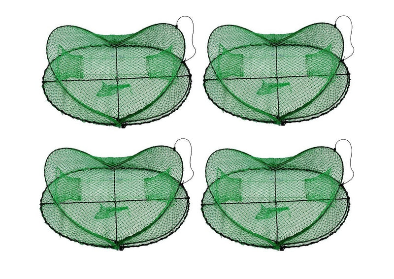 Seahorse Folding Opera House Trap With 75mm Rings - 4 Pack-Green Yabbie Net