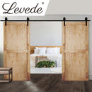 3m Antique Classic Style Double Sliding Barn Door Hardware Track Roller Kit