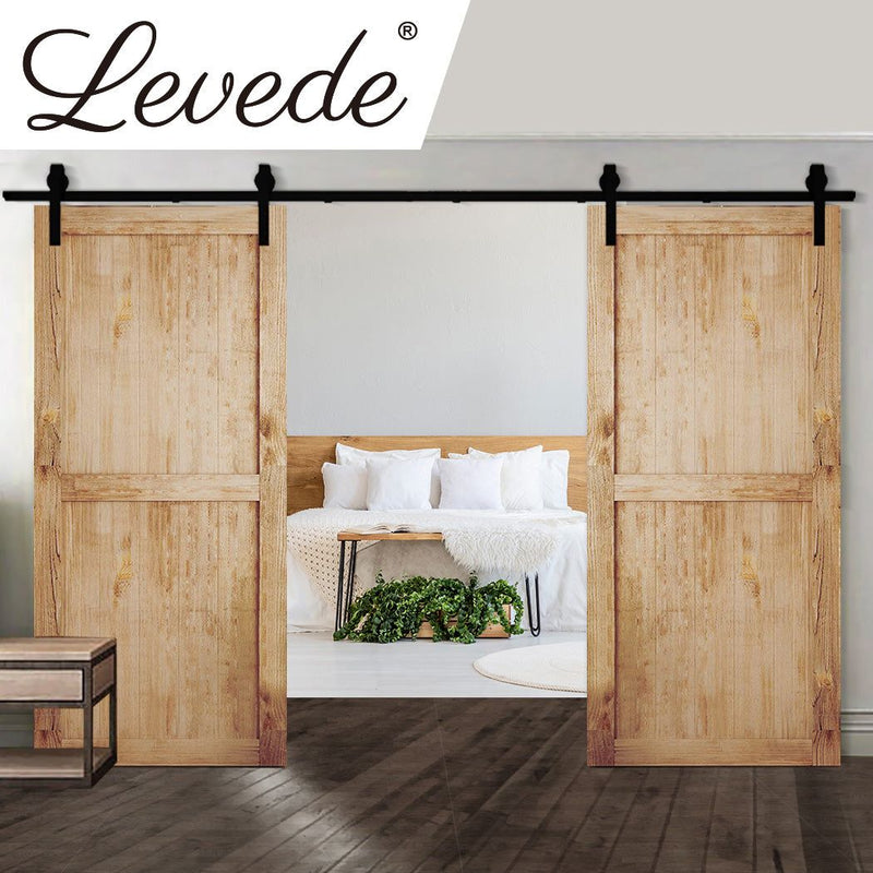 3m Antique Classic Style Double Sliding Barn Door Hardware Track Roller Kit