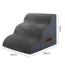 Pawz 3 Steps Pet Stairs Dog Ramp High Density Foam Non-Slip Ladder for Bed Sofa