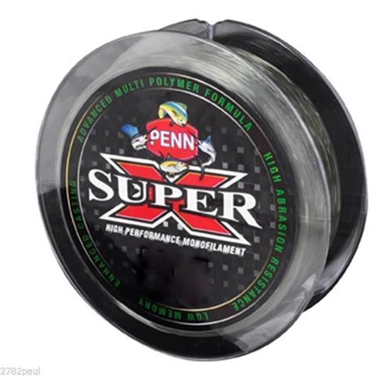 300m Spool of PENN Super X Monofilament Fishing Line - Low Vis Green Mono Line