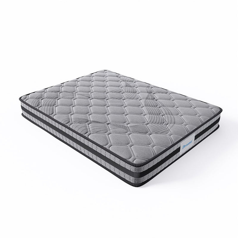 Dreamz Spring Mattress Bed Pocket Egg Crate Foam Medium Firm Double Size 22cm