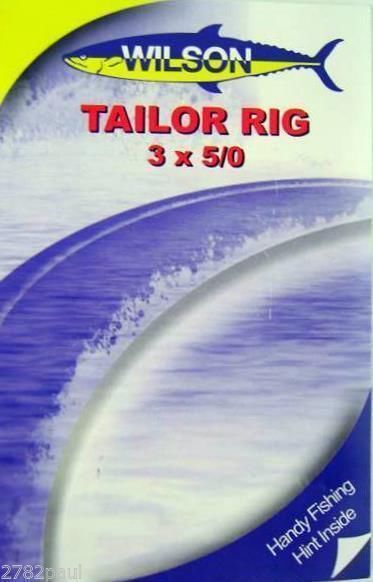 Wilson Tailor Fishing Rig 3x5/0 Hook-Setup - 40lb Clear Mono Leader