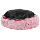 Pawz Pet Bed Cat Dog Donut Nest Calming Mat Soft Plush Kennel Pink M