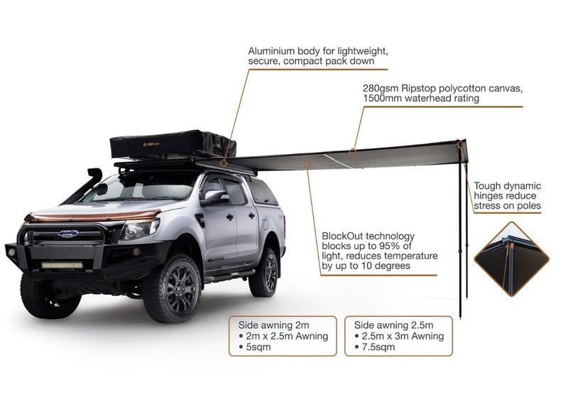 Oztrail Blockout Awning 2.5m x 3m