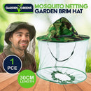 Insect Head Net with Brim Hat 300mm Camo Hat & Green mesh
