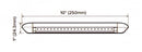 Dreamlighting LED Slimline Awning Light - Black Shell - 250mm, DC12V, Cool White