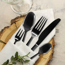 Stainless-Steel Cutlery Set Travel Knife Fork Spoon Black Child Tableware 30Pcs