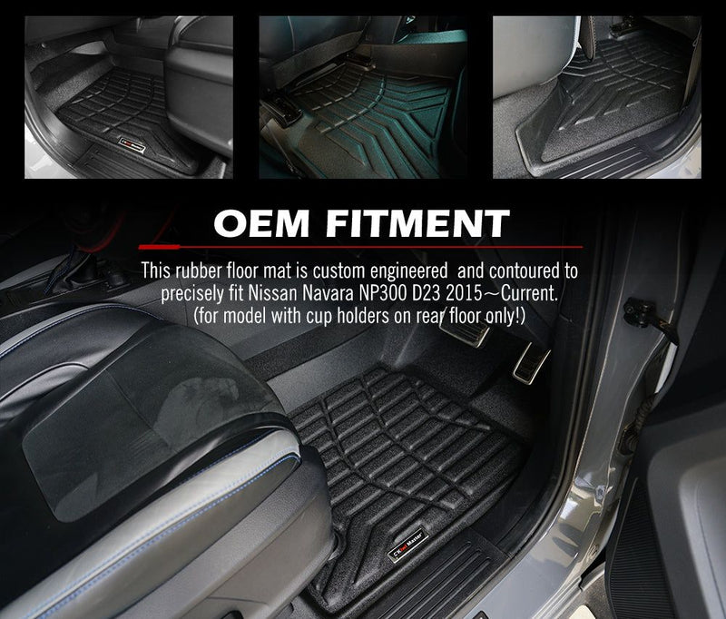 KIWI MASTER 3D TPE Car Floor Mats Liner fit for Nissan Navara 2015~ON NP300 D23