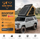 San Hima Kalbarri Gen 2 Roof Top Tent Khaki Hardshell + 250W Solar Panel