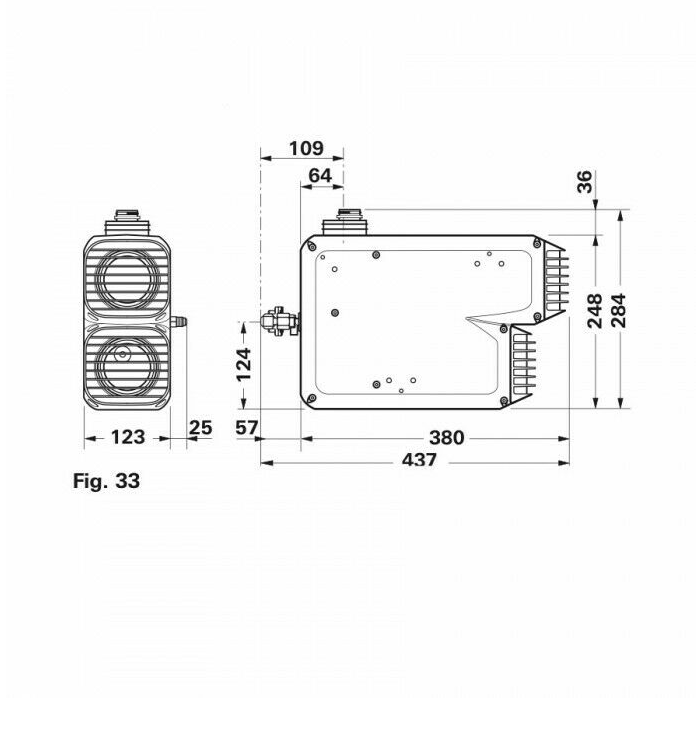 Truma VarioHeat Eco Gas Heater With BLACK Wall Cowl
