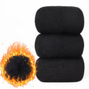 3 Pairs Black Heat Socks: Winter Warm Thermal Crew Boot Socks