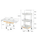 Levede Swivel Kitchen Cart 3 Tier Storage Shelf Rack with Wheels Storage Trolley